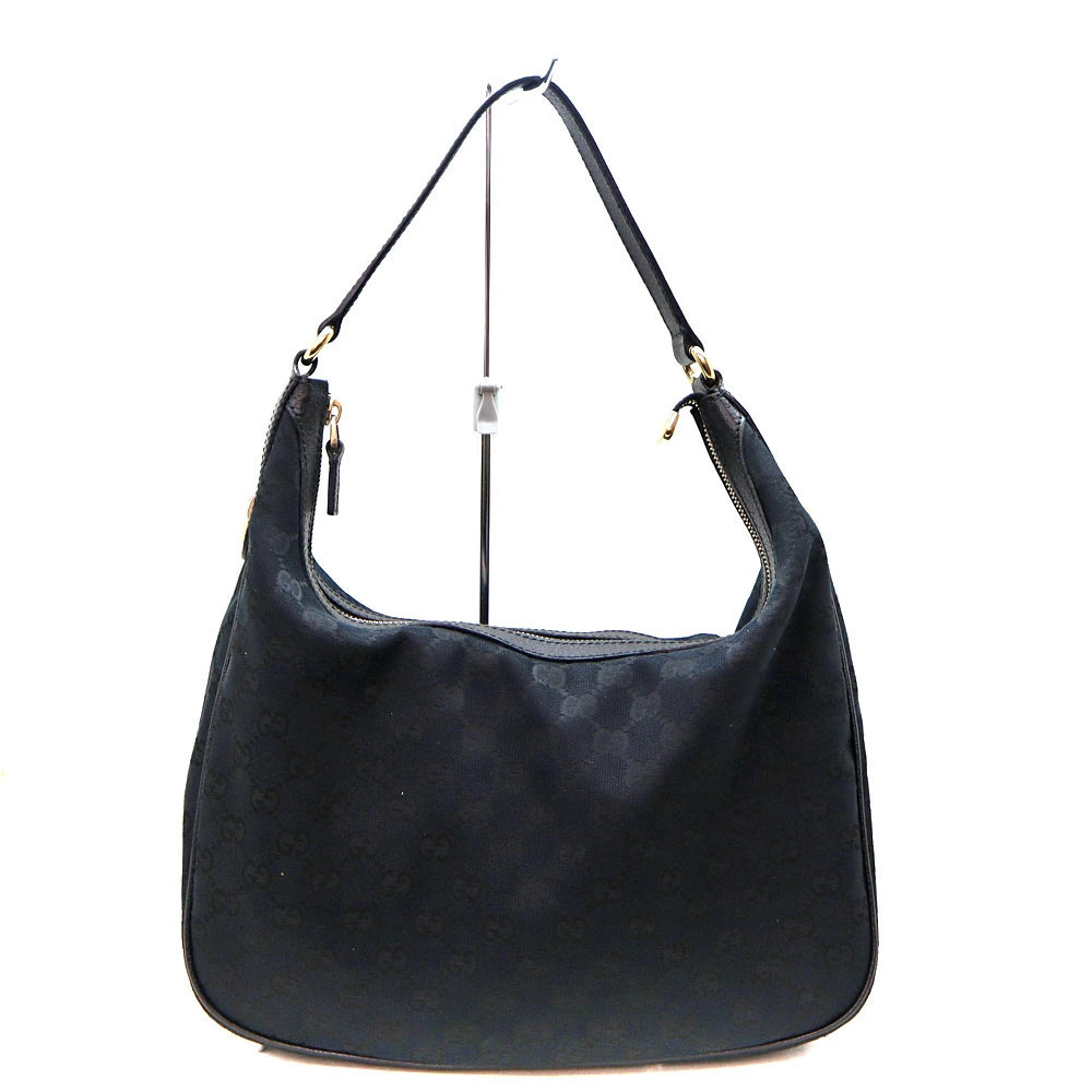 Gucci Hobo Bag GG Canvas Leather Black